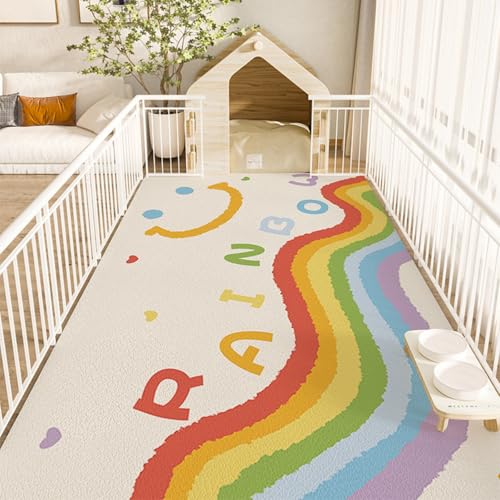 Hixingo Napfunterlage für Hunde und Katze, PVC Futtermatte für Haustierfutter Saugfähige Schnelltrocknend Hundenapf Unterlage rutschfeste Futterunterlage Katze Waschbar (Bunt,120 * 160cm) von Hixingo