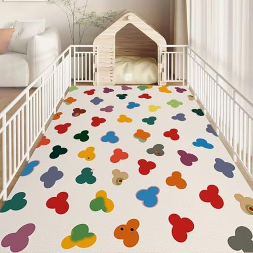 Hixingo Napfunterlage für Hunde und Katze, PVC Futtermatte für Haustierfutter Saugfähige Schnelltrocknend Hundenapf Unterlage rutschfeste Futterunterlage Katze Waschbar (Bunte Wolken,120 * 160cm) von Hixingo