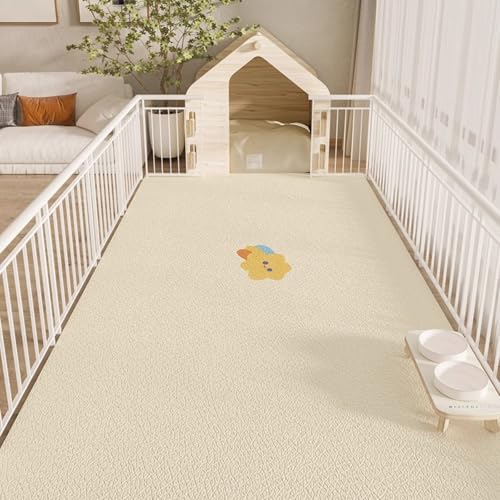 Hixingo Napfunterlage für Hunde und Katze, PVC Futtermatte für Haustierfutter Saugfähige Schnelltrocknend Hundenapf Unterlage rutschfeste Futterunterlage Katze Waschbar (Gelber Stern,140 * 200cm) von Hixingo