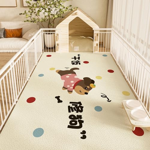 Hixingo Napfunterlage für Hunde und Katze, PVC Futtermatte für Haustierfutter Saugfähige Schnelltrocknend Hundenapf Unterlage rutschfeste Futterunterlage Katze Waschbar (Gepunktet,140 * 200cm) von Hixingo