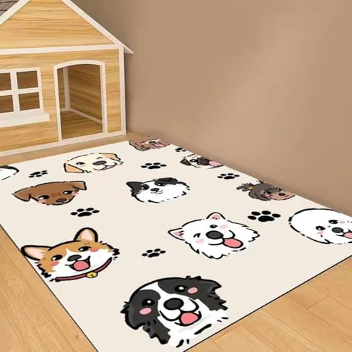 Hixingo Napfunterlage für Hunde und Katze, PVC Futtermatte für Haustierfutter Saugfähige Schnelltrocknend Hundenapf Unterlage rutschfeste Futterunterlage Katze Waschbar (Haustierhund,140 * 200cm) von Hixingo