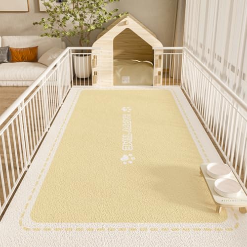 Hixingo Napfunterlage für Hunde und Katze, PVC Futtermatte für Haustierfutter Saugfähige Schnelltrocknend Hundenapf Unterlage rutschfeste Futterunterlage Katze Waschbar (Hundespuren,120 * 160cm) von Hixingo