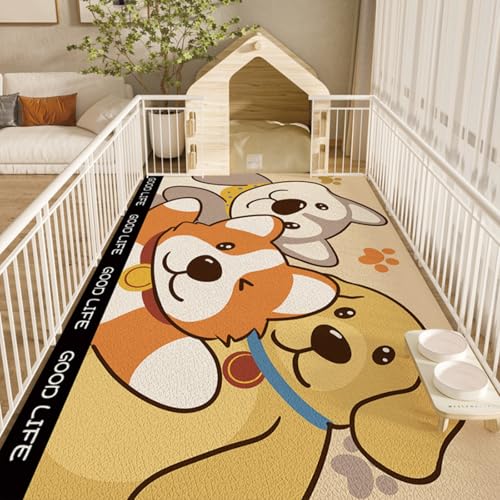 Hixingo Napfunterlage für Hunde und Katze, PVC Futtermatte für Haustierfutter Saugfähige Schnelltrocknend Hundenapf Unterlage rutschfeste Futterunterlage Katze Waschbar (Husky,120 * 160cm) von Hixingo