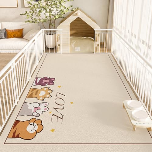 Hixingo Napfunterlage für Hunde und Katze, PVC Futtermatte für Haustierfutter Saugfähige Schnelltrocknend Hundenapf Unterlage rutschfeste Futterunterlage Katze Waschbar (Katzenliebhaber,140 * 200cm) von Hixingo
