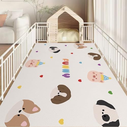 Hixingo Napfunterlage für Hunde und Katze, PVC Futtermatte für Haustierfutter Saugfähige Schnelltrocknend Hundenapf Unterlage rutschfeste Futterunterlage Katze Waschbar (Rosa Schwein,120 * 160cm) von Hixingo
