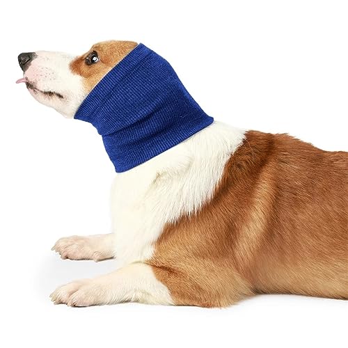Hixingo Ohrenschützer für Hunde, Nacken-und Ohrenwärmer für Hunde Hals und Ohrenwärmer für Komfort Snood für Hunde und Katzen Baden für Pflege (M,Blau) von Hixingo