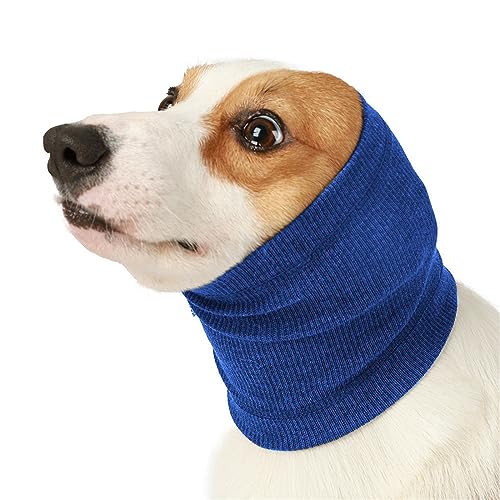 Hixingo Ohrenschützer für Hunde Katzen, Nacken-und Ohrenwärmer für Hunde Hals und Ohrenwärmer für Komfort Snood für Hunde und Katzen Baden für Pflege (L,Stretch-Blau) von Hixingo