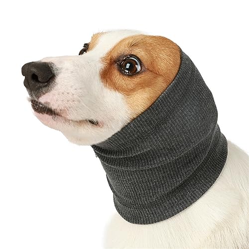 Hixingo Ohrenschützer für Hunde Katzen, Nacken-und Ohrenwärmer für Hunde Hals und Ohrenwärmer für Komfort Snood für Hunde und Katzen Baden für Pflege (S,Stretch-Grau) von Hixingo