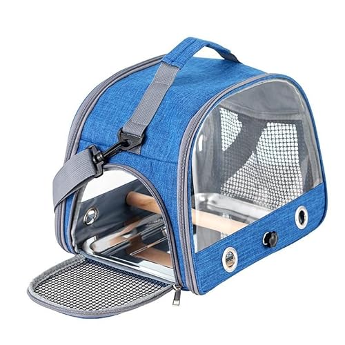 Hixingo Vogel Transportbox Tragbare Papageien Reisetasche Vogel Travel Carrier Atmungsaktive Reisekäfig für Wellensittiche, Aras Unzertrennliche Nymphensittiche, Einfarbig (Hellblau,33x24x26cm) von Hixingo