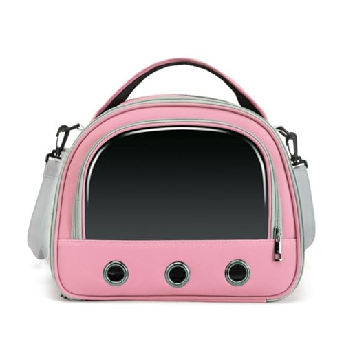Hixingo Vogel Transportbox Tragbare Papageien Reisetasche Vogel Travel Carrier Atmungsaktive Reisekäfig für Wellensittiche, Aras Unzertrennliche und Nymphensittiche (24.5 * 21 * 21cm,Rosa) von Hixingo