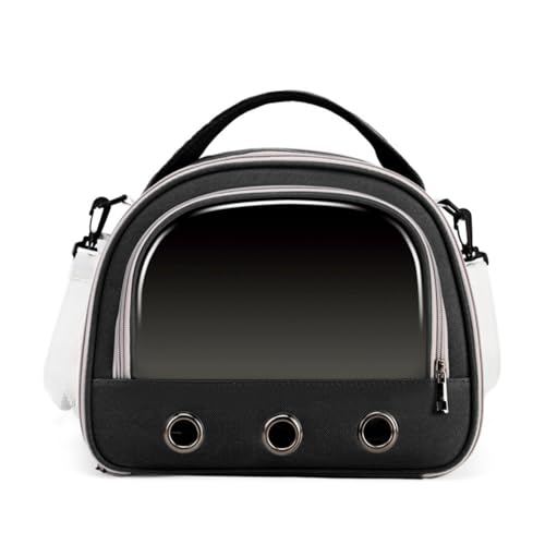 Hixingo Vogel Transportbox Tragbare Papageien Reisetasche Vogel Travel Carrier Atmungsaktive Reisekäfig für Wellensittiche, Aras Unzertrennliche und Nymphensittiche (24.5 * 21 * 21cm,Schwarz) von Hixingo