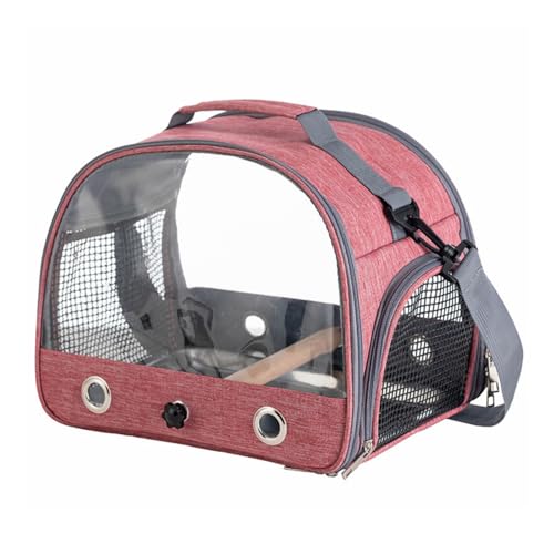 Hixingo Vogel Transportbox Tragbare Papageien Reisetasche Vogel Travel Carrier Atmungsaktive Reisekäfig für Wellensittiche, Aras Unzertrennliche und Nymphensittiche (30 * 25 * 25cm,Rosa) von Hixingo