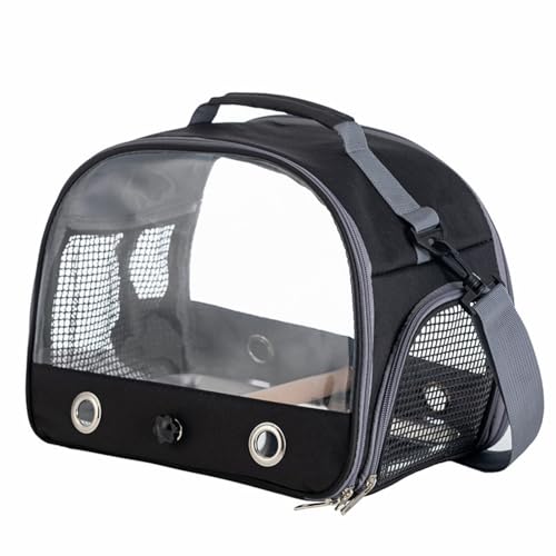 Hixingo Vogel Transportbox Tragbare Papageien Reisetasche Vogel Travel Carrier Atmungsaktive Reisekäfig für Wellensittiche, Aras Unzertrennliche und Nymphensittiche (30 * 25 * 25cm,Schwarz) von Hixingo