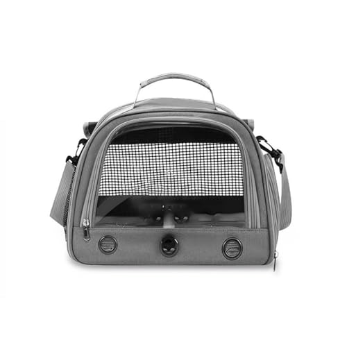 Hixingo Vogel Transportbox Tragbare Papageien Reisetasche Vogel Travel Carrier Atmungsaktive Reisekäfig für Wellensittiche Aras Unzertrennliche Nymphensittiche (Grau,30x24x26cm) von Hixingo