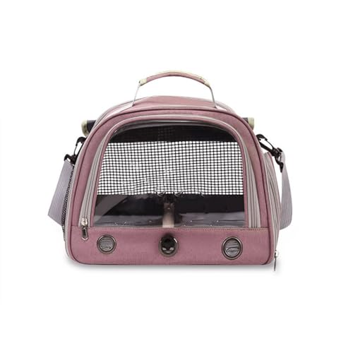 Hixingo Vogel Transportbox Tragbare Papageien Reisetasche Vogel Travel Carrier Atmungsaktive Reisekäfig für Wellensittiche Aras Unzertrennliche Nymphensittiche (Rosa,30x24x26cm) von Hixingo