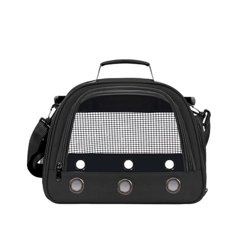 Hixingo Vogel Transportbox Tragbare Papageien Reisetasche Vogel Travel Carrier Atmungsaktive Reisekäfig für Wellensittiche Aras Unzertrennliche Nymphensittiche (Schwarz,30x24x26cm) von Hixingo