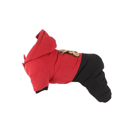 Hixingo Wärme Hundemantel für Kleine Hunde Winter Welpen Mantel Winddicht Hundejacke S-3XL Kaltes Winterweste Hundekleidung für Kleine Mittlere Große Hunde (S,Rot) von Hixingo