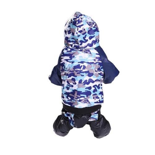 Hixingo Wärme Hundemantel für Kleine Hunde Winter Welpen Mantel Winddicht Hundejacke S-XXL Kaltes Winterweste Hundekleidung für Kleine Mittlere Große Hunde (XL,Tarnblau) von Hixingo