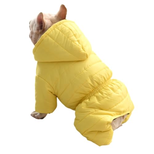 Hixingo Wärme Hundemantel für Kleine Hunde Winter Welpen Mantel Winddicht Hundejacke XL-4XL Kaltes Winterweste Hundekleidung für Kleine Mittlere Große Hunde (4XL,Gelb) von Hixingo