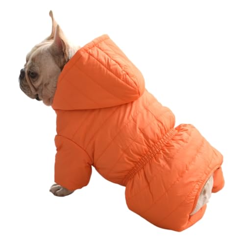 Hixingo Wärme Hundemantel für Kleine Hunde Winter Welpen Mantel Winddicht Hundejacke XL-4XL Kaltes Winterweste Hundekleidung für Kleine Mittlere Große Hunde (XXL,orange) von Hixingo