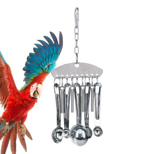 Hjatirace Bird Parrot Toy Spoon, Stainless Steel Parrot Bird Spoon Ring Toy, Bird Parrots Gnawing Scoops Toys, Fun Parrot Toy, Bird Chew Toy, Easy to Use, Portable for Beak Exercise Hjatirace Bird Parrot Toy Spoon, Stainless Steel Parrot Bird Spoon Ring Toy, Bird Parrots Gnawing Scoops Toys, Fun Parrot Toy, Bird Chew Toy, Easy to Use, Portable for Beak Exercise von Hjatirace