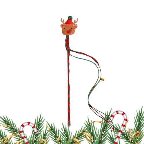 Hjatirace Katzenstäbe für Indoor-Katzen - Lustiger Katzenstab-Spielzeug, Weihnachts-Katzenspielzeug | Katzenspielzeug Stick Tragbares Interaktives Katzenspielzeug für Haustierkatzen Kätzchen Hjatirace Katzenstäbe für Indoor-Katzen - Lustiger Katzenstab-Spielzeug, Weihnachts-Katzenspielzeug | Katzenspielzeug Stick Tragbares Interaktives Katzenspielzeug für Haustierkatzen Kätzchen von Hjatirace