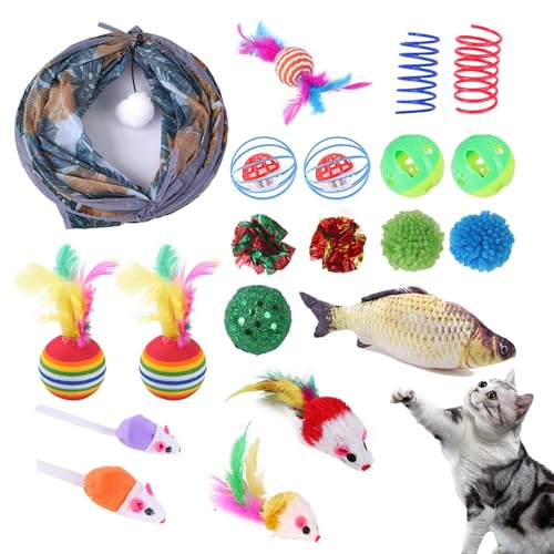 Hjatirace Kitty Toys Indoor Cats, Cat Feather Toys, Cat Teaser Toy Set Colorful Interactive Cat Toy, Funny Cat Tunnel Toy, Colorful Fun Play, Easy to Use, Portable for Small Pets Hjatirace Kitty Toys Indoor Cats, Cat Feather Toys, Cat Teaser Toy Set Colorful Interactive Cat Toy, Funny Cat Tunnel Toy, Colorful Fun Play, Easy to Use, Portable for Small Pets von Hjatirace