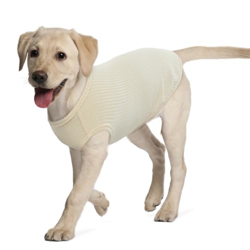 Hundepullover - Chihuahua Kleidung für Kleine Hunde Welpen Weste, Weich Atmungsaktives Hundeschlafanzüge Basic Klamotten Hunde Kleidung für Französische Bulldogge Pomeranian Malteser Hund, Beige, XXL von Hjumarayan