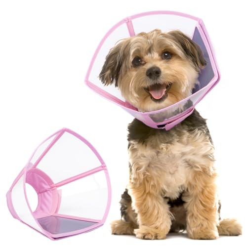 Hjumarayan Halskrause Hund - Transparenter Hundekragen Leckschutz Faltbarer Schutzkragen für die Genesung, Anti-Kratz Hundetrichter für Hunde nach OP, Rosa S Hjumarayan Halskrause Hund - Transparenter Hundekragen Leckschutz Faltbarer Schutzkragen für die Genesung, Anti-Kratz Hundetrichter für Hunde nach OP, Rosa S von Hjumarayan