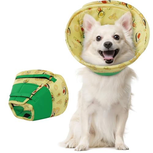 Hjumarayan Halskrause Hund - Weiche Leckschutz Hund Verstellbares Hundekragen Leckschutz Wasserdicht Schutzkragen Hund, Verhinderung von Verletzungen oder Wunden Leckt oder Kratzt (Grün XS) von Hjumarayan