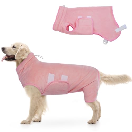 Hjumarayan Hundebademantel - Saugfähig Bademantel Hund Schnell Trocknend Hundebademantel mit Beinen Verstellbar Hunde Bademantel nach einem Bad, Schwimmen oder Matschigen Abenteuer, Rosa XL Hjumarayan Hundebademantel - Saugfähig Bademantel Hund Schnell Trocknend Hundebademantel mit Beinen Verstellbar Hunde Bademantel nach einem Bad, Schwimmen oder Matschigen Abenteuer, Rosa XL von Hjumarayan