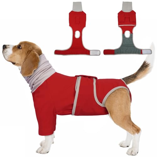 Hjumarayan OP Body Hund, Halsschutz Leckschutz nach OP Anti Stress Body mit Ohrenschutz, Baumwolle Hundebody mit Vorderbeinen Medical Pet Shirt Läufigkeit Kastrationsbody, Rot M Hjumarayan OP Body Hund, Halsschutz Leckschutz nach OP Anti Stress Body mit Ohrenschutz, Baumwolle Hundebody mit Vorderbeinen Medical Pet Shirt Läufigkeit Kastrationsbody, Rot M von Hjumarayan