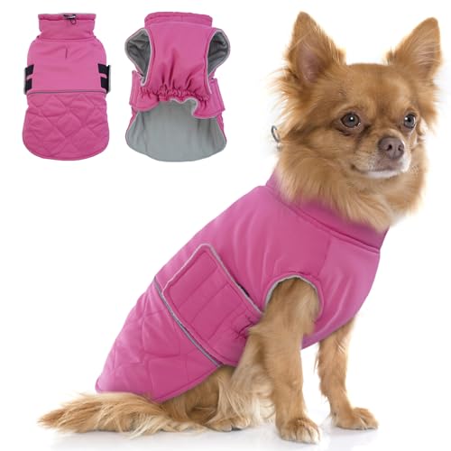 Hjumarayan Hundemantel, Hunde Jacken Kleine Hunde Wattierend Wintermantel Hund Klein Mantel Hund mit Geschirr Offnung, Hundemantel Gefüttert Hund Wintermantel, Rose S Hjumarayan Hundemantel, Hunde Jacken Kleine Hunde Wattierend Wintermantel Hund Klein Mantel Hund mit Geschirr Offnung, Hundemantel Gefüttert Hund Wintermantel, Rose S von Hjumarayan