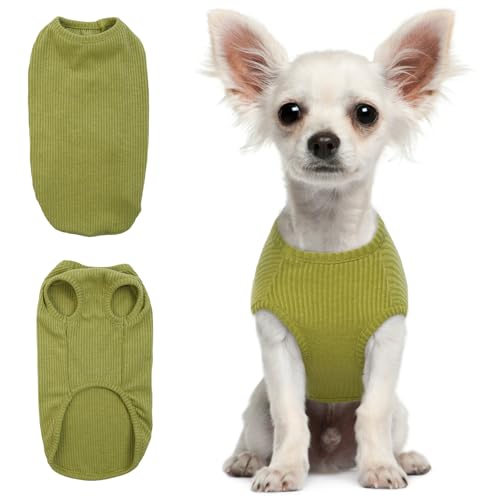 Hjumarayan Hundepullover Kleine Hunde - Dünn Hunde Pullover Waschbar Hundepulli Elastisch Pullover Hund Gestreifte Hunde Shirt Hunde Pullis für Chihuahua Yorkshire Terrier (Chartreste XS) von Hjumarayan