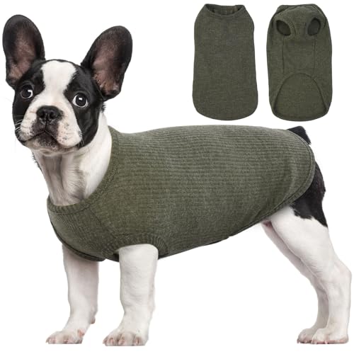 Hjumarayan Hundepullover Kleine Hunde - Dünn Hunde Pullover Waschbar Hundepulli Elastisch Pullover Hund Gestreifte Hunde Shirt Hunde Pullis für Chihuahua Yorkshire Terrier (Grün S) von Hjumarayan