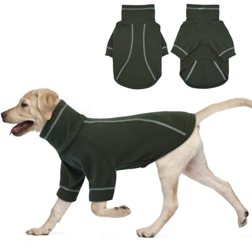 Hjumarayan Hundepullover Mittelgroße Hunde - Hunde Fleece Pullover Rollkragen Hundepulli für Mittlere Hunde Dehnbarer Pullover Hund Warm Kleidung Hundepulli, Dunkelgrün XXL Hjumarayan Hundepullover Mittelgroße Hunde - Hunde Fleece Pullover Rollkragen Hundepulli für Mittlere Hunde Dehnbarer Pullover Hund Warm Kleidung Hundepulli, Dunkelgrün XXL von Hjumarayan
