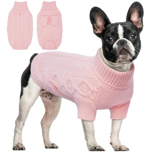 Hjumarayan Hundepullover - Warme Hunde Pullover Schlicht & Elegant Hundepullover Kleine Hunde mit Beinen Schöner Hundepulli mit Geschirrloch Hunde Pullis für Chihuahua (Rosa M) von Hjumarayan