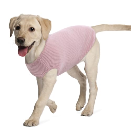 Hjumarayan Hundepullover Grosse Hunde - Hundeshirt Dünn Hunde Pullover Sonnenschutz Tshirt Elastisch Hundepulli Gestreifte Shirt Pullis für Mittelgroße Labrador (Rosa XL) von Hjumarayan