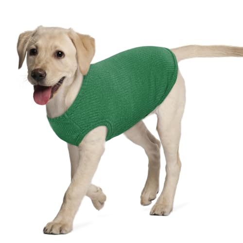 Hjumarayan Hundepullover - Waschbar Hundepullover Grosse Hunde Elastisch Dünn Hunde Pullover Gestreifte Hunde Shirt Elastisch Hundepulli für Mittelgroße Grosse Hunde (Smaragdgrün XL) von Hjumarayan