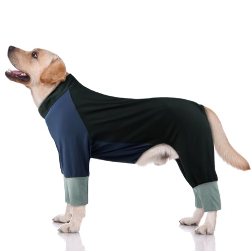 Hjumarayan Hundepyjama, Hunde Pyjama Große Hunde Dehnbarer Schlafanzug mit Reißverschluss Voller Abdeckung Hundebody mit Beinen, Hundeschlafanzug Kühler Onesie für Spaziergänge & nach OP, Schwarz 4XL Hjumarayan Hundepyjama, Hunde Pyjama Große Hunde Dehnbarer Schlafanzug mit Reißverschluss Voller Abdeckung Hundebody mit Beinen, Hundeschlafanzug Kühler Onesie für Spaziergänge & nach OP, Schwarz 4XL von Hjumarayan