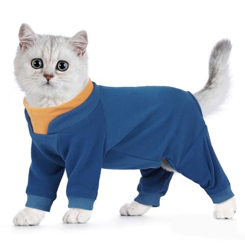 Hjumarayan Katzenbody nach OP, Komplettabdeckung Erholungsoverall Katzen Body mit Lange Beine, Onesie nach Operation gegen Lecken Warmer Fleece Katzenpullover Haftenden Haaren, Blau M Hjumarayan Katzenbody nach OP, Komplettabdeckung Erholungsoverall Katzen Body mit Lange Beine, Onesie nach Operation gegen Lecken Warmer Fleece Katzenpullover Haftenden Haaren, Blau M von Hjumarayan