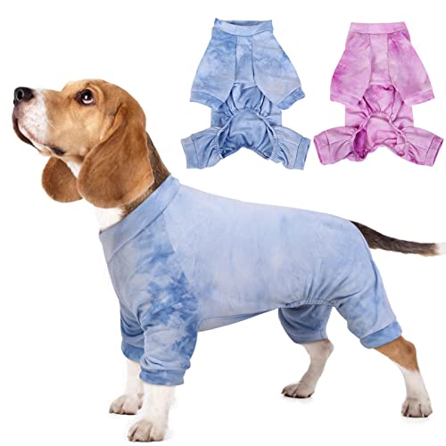 Hundeoverall mit Beinen, Warm Hunde Onesie, Soft Hund Recovey Suit für Hundebody Nach Op Kastration Winddicht Hundepullover Hund Schlafanzug Pyjama für Kleine Mittelgroße Hunde, Blau, L von Hjumarayan