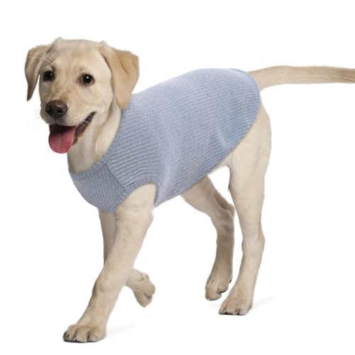 Hjumarayan Hundepullover - Waschbar Hundepullover Grosse Hunde Elastisch Dünn Hunde Pullover Gestreifte Hunde Shirt Elastisch Hundepulli für Mittelgroße Grosse Hunde (Hellblau XL) von Hjumarayan