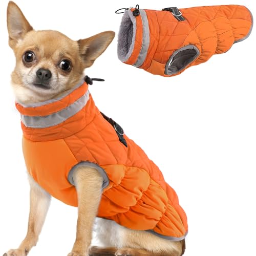 Hjumarayan Hundemantel für Kleine Mittelgroße Grosse Hunde, Hundemantel Winter Warme Hundejacke Wintermantel Hund Wasserdicht Hunde Mantel Gefüttert, Chihuahua Kleidung Winter (Orange XS) Hjumarayan Hundemantel für Kleine Mittelgroße Grosse Hunde, Hundemantel Winter Warme Hundejacke Wintermantel Hund Wasserdicht Hunde Mantel Gefüttert, Chihuahua Kleidung Winter (Orange XS) von Hjumarayan