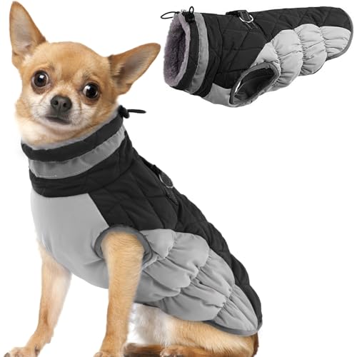 Hjumarayan Hundemantel für Kleine Mittelgroße Grosse Hunde, Hundemantel Winter Warme Hundejacke Wintermantel Hund Wasserdicht Hunde Mantel Gefüttert, Chihuahua Kleidung Winter (Schwarz XS) Hjumarayan Hundemantel für Kleine Mittelgroße Grosse Hunde, Hundemantel Winter Warme Hundejacke Wintermantel Hund Wasserdicht Hunde Mantel Gefüttert, Chihuahua Kleidung Winter (Schwarz XS) von Hjumarayan