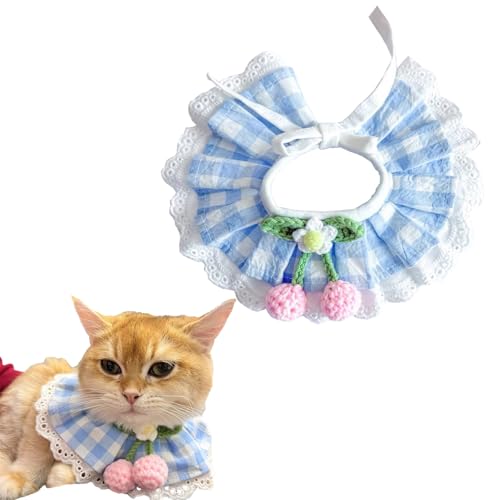 Hjvvr Blauer karierter Katzenschal, Haustierhalsband-Dekoration, niedliches Geburtstagsparty-Zubehör Hjvvr Blauer karierter Katzenschal, Haustierhalsband-Dekoration, niedliches Geburtstagsparty-Zubehör von Hjvvr
