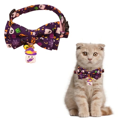 Hjvvr Halloween-Katzenhalsband, verstellbares Katzenhalsband mit Süßigkeitenanhänger, niedliches Halsband für Kätzchen, Welpen von Hjvvr