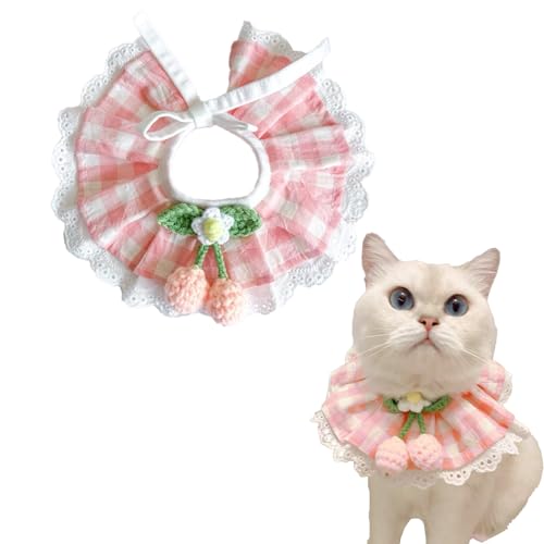 Hjvvr Rosa karierter Katzenschal, Haustierhalsband-Dekoration, niedliches Geburtstagsparty-Zubehör Hjvvr Rosa karierter Katzenschal, Haustierhalsband-Dekoration, niedliches Geburtstagsparty-Zubehör von Hjvvr