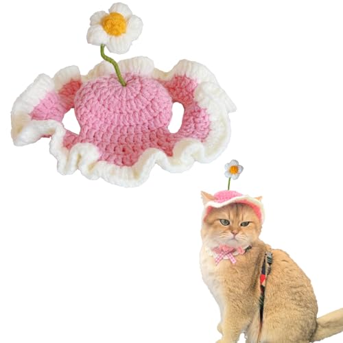 Niedliche Haustiermütze mit Kirsch-Dekor-Wollmütze für kleine Katzen und Welpen, Baskenmützen Niedliche Haustiermütze mit Kirsch-Dekor-Wollmütze für kleine Katzen und Welpen, Baskenmützen von Hjvvr