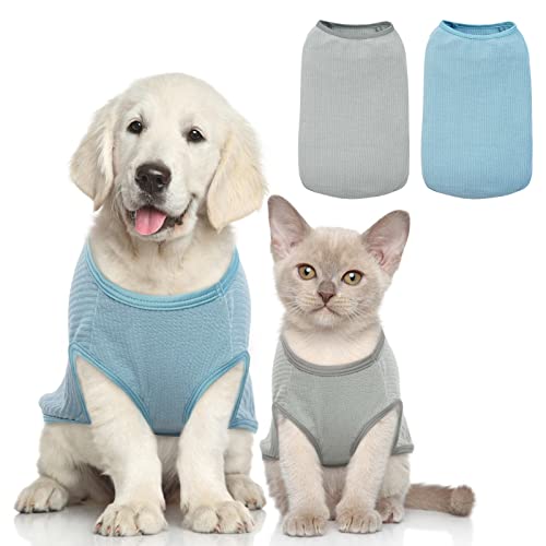 2er Pack Hundekleidung, Hundepullover, Hundehemd für kleine Hunde Katzen, Cotton Hundekleidung Einfarbige Hunde T-Shirts Kleidung,Weiches und Luftdurchlässiges Chihuahua Kleidung,Shirt für Hunde groß von Hjyokuso